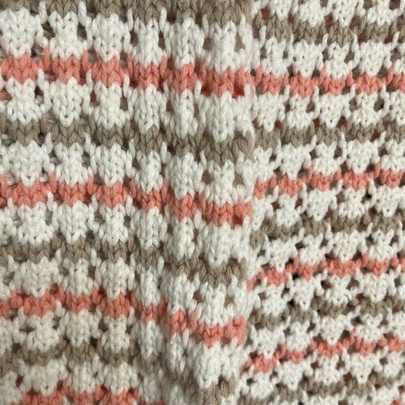 Norton McNaughton Open Crochet Knit Sweater Women's XL Multicolor Cropped Boho - Picture 5 of 9